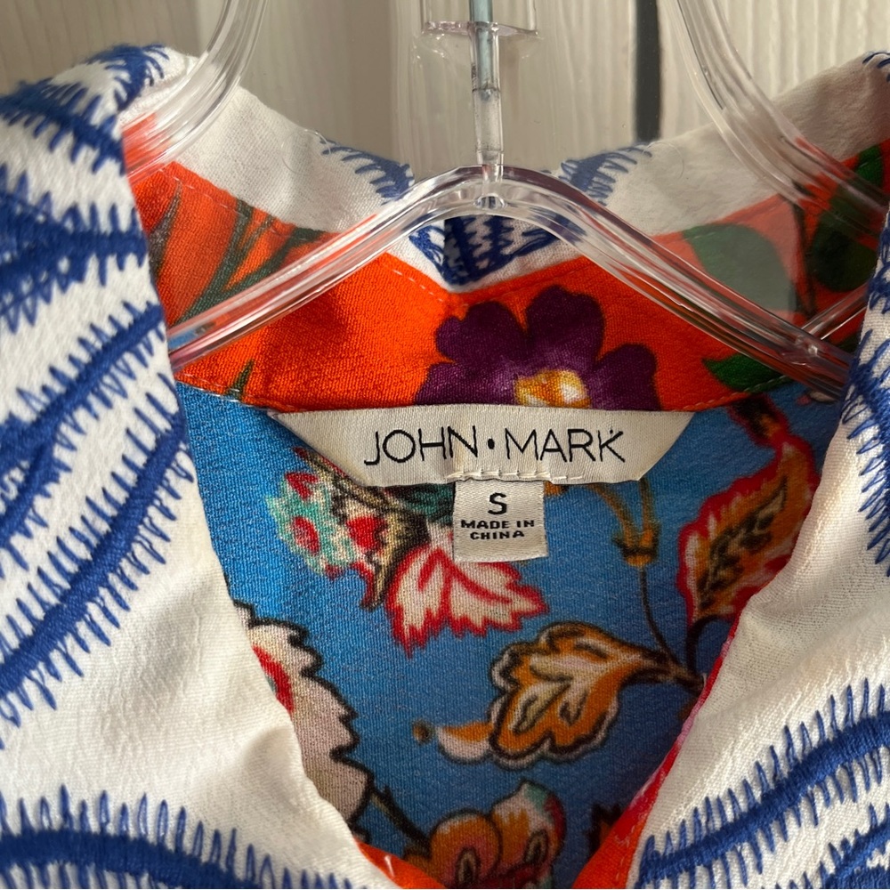 John Mark Multi Patch Collared Tunic Blouse Top S… - image 4